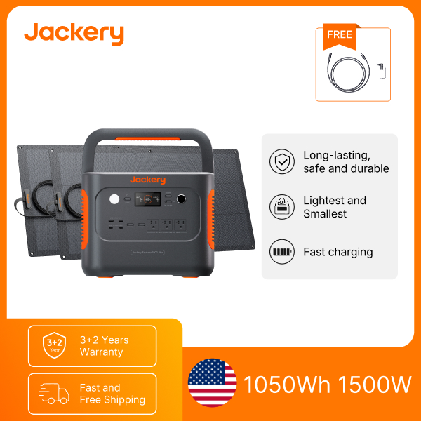Solar Powered Charger - Jackery E1000AC 1050Wh Portable Power Station