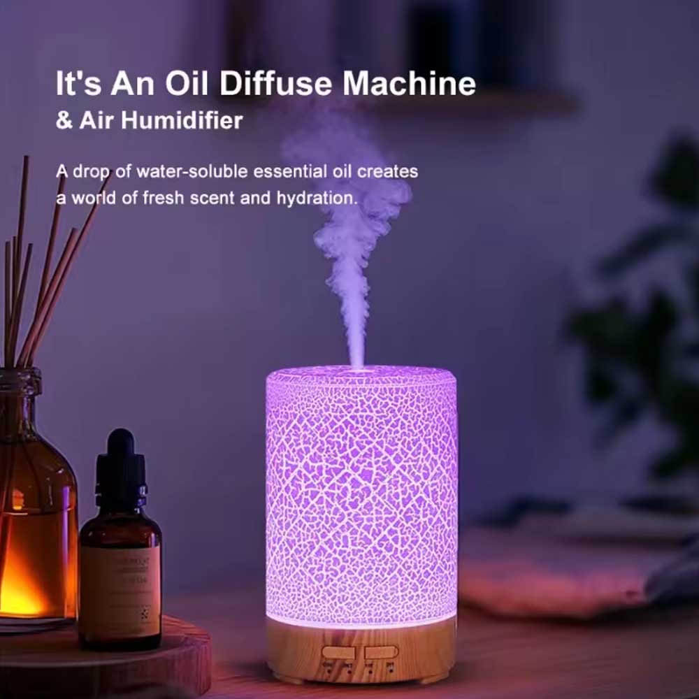 Electronics Gadgets For Home - Diamond-Patterned LED Ultrasonic Aromatherapy Diffuser, 150