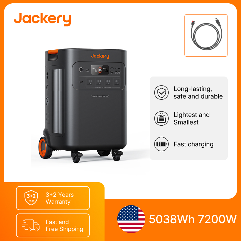 Solar Powered Charger - Jackery Explorer 5000 Plus with Anderson