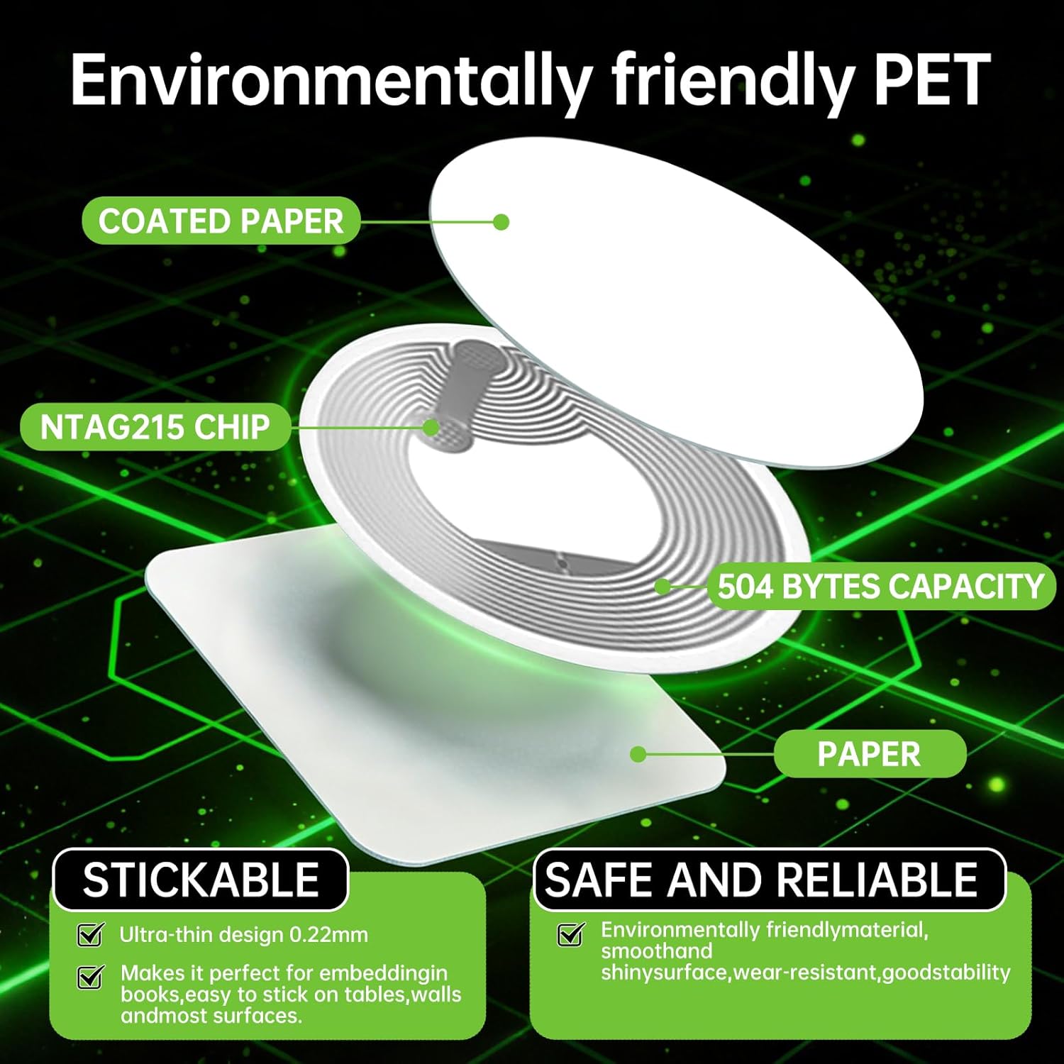 NFC Tags Adhesive NFC Stickers - огляд і ціна Nfc Tag Programmable